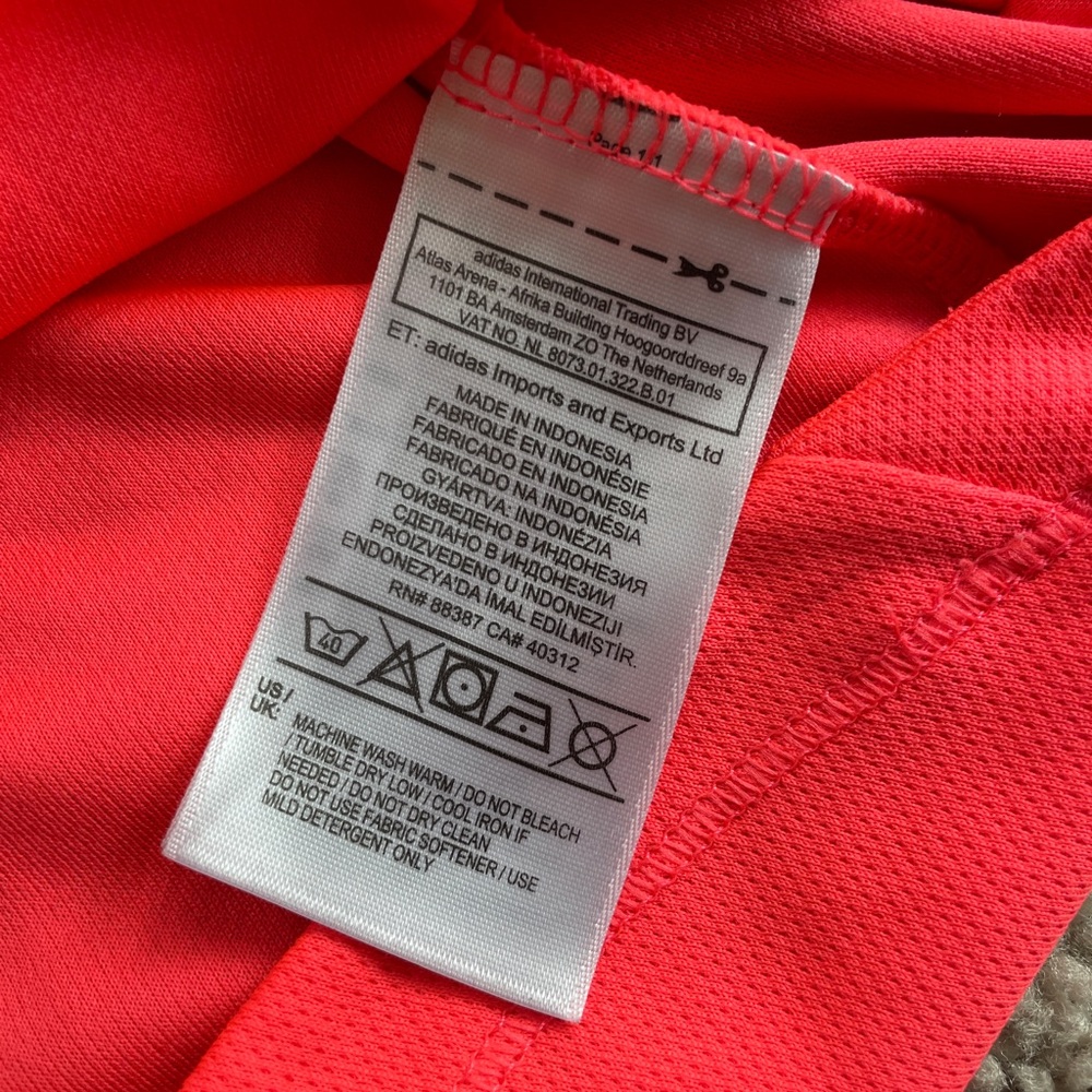 Adidas ClimaLite Neon Coral Orange Twist Back Racerback Active Tank Size Small - Picture 10 of 10
